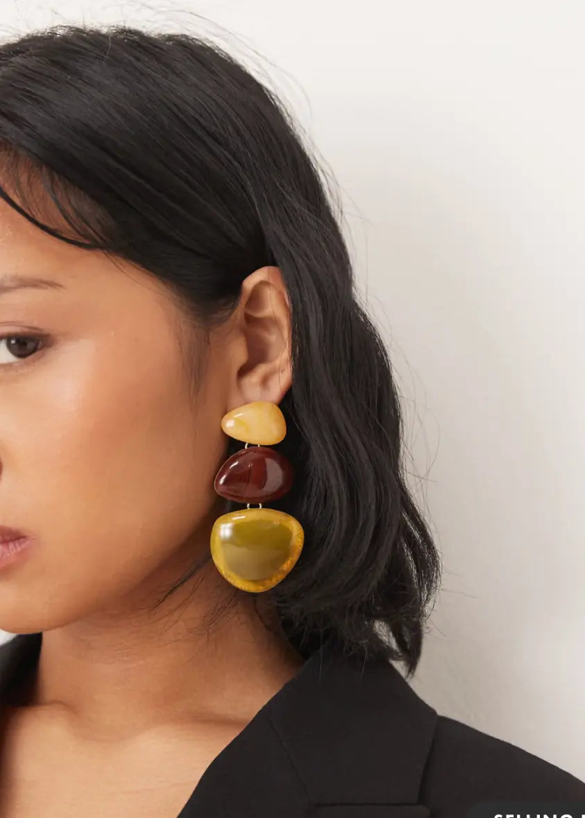 DESIGN drop earrings with resin detail $19.99